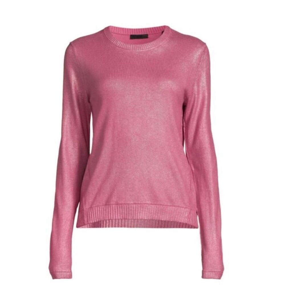 ATM ANTHONY THOMAS MELILLO Cashmere Blend Metallic Crewneck Sweater NWOT Size Me